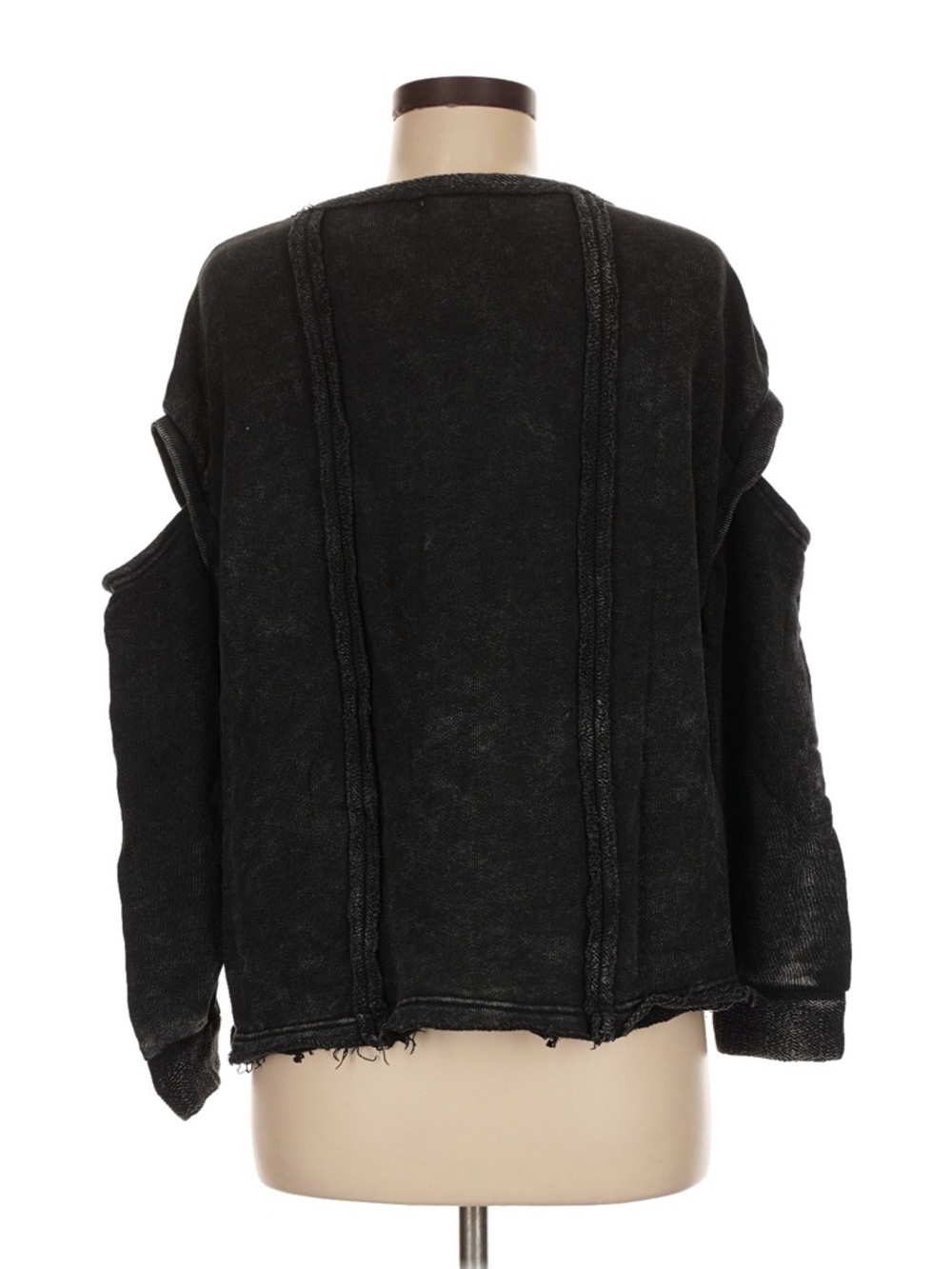 Gilded Intent Women's Black Sweatshirt Cutout Sleeve size Medium NWT The Buckle - Picture 3 of 10
